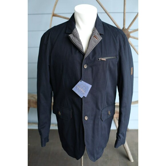 Brooks Brothers Golden Fleece Reversible Down Jacket Coat Navy/Grey sz L $995 - Picture 1 of 9